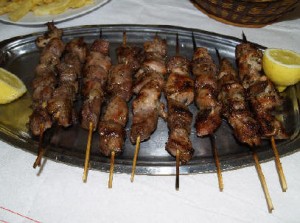 kebab on the spit